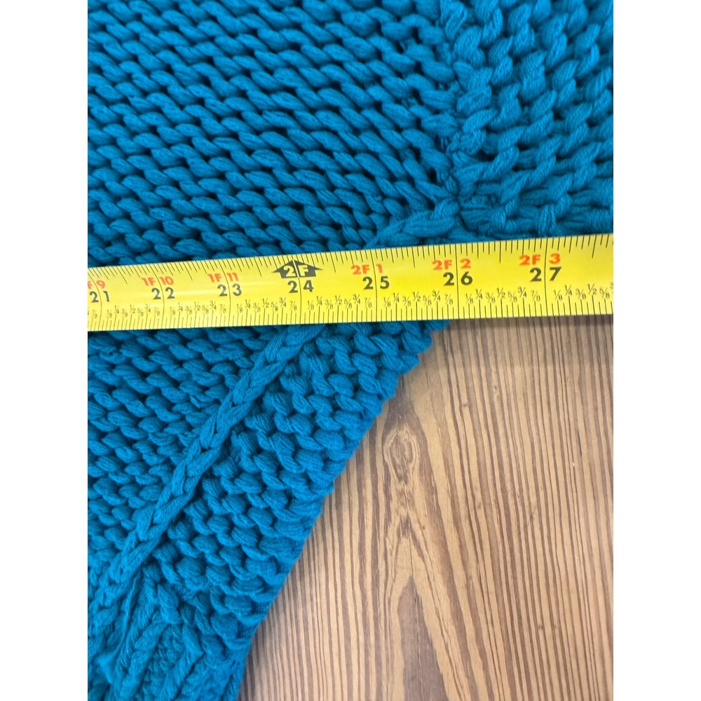Free People My Only Sunshine Oversized Chunky Knit Sweater Teal Blue Medium - Picture 7 of 8